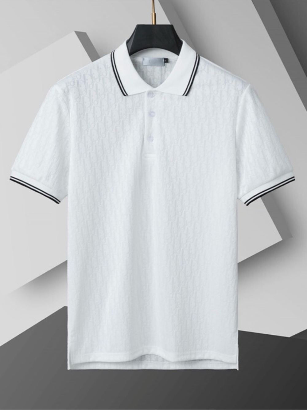 Dior White Polo with Black Trim
